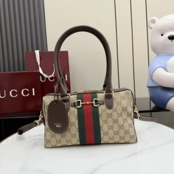Gucci Unisex Borsetto Medium Boston Bag-Sand and Dark Brown ‎866732FAFV9