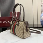 Gucci Unisex Borsetto Medium Boston Bag-Sand and Dark Brown ‎866732FAFV9