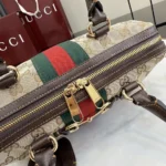 Gucci Unisex Borsetto Medium Boston Bag-Sand and Dark Brown ‎866732FAFV9