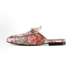 Gucci Unisex GG Supreme Blooms Printed Canvas Princetown Horsebit Loafer Slides