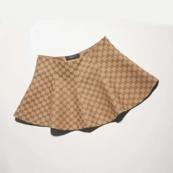 Gucci Women Crêpe Wool Skirt With Double G Button ‎875616ZAF4S
