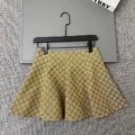 Gucci Women Crêpe Wool Skirt With Double G Button ‎875616ZAF4S