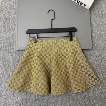 Gucci Women Crêpe Wool Skirt With Double G Button ‎875616ZAF4S