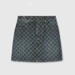 Gucci Women GG Cotton Denim Jacquard Mini Skirt 864767XDDF2