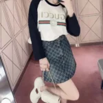Gucci Women GG Cotton Denim Jacquard Mini Skirt 864767XDDF2