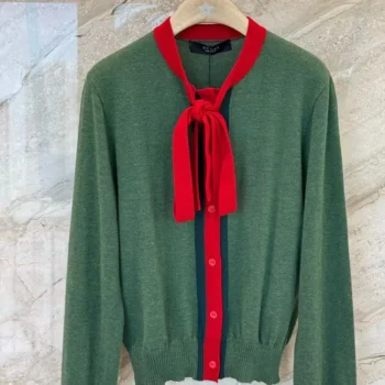 Gucci Women Knit Wool Cashmere Cardigan with Web 864967XKFGP