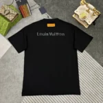 Louis Vuitton LV Men Embossed LV T-Shirt-Black 1AGIJ6