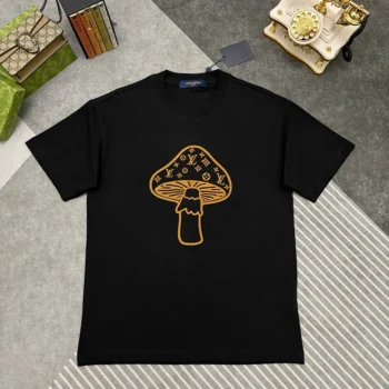 Louis Vuitton LV Men Short-Sleeved Intarsia Crewneck-Black 1AJBUX