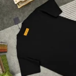 Louis Vuitton LV Men Short-Sleeved Intarsia Crewneck-Black 1AJBUX