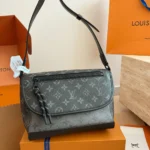 Louis Vuitton LV Unisex Pulse Messenger Monogram Eclipse Reverse Coated Canvas M12681