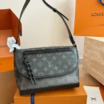 Louis Vuitton LV Unisex Pulse Messenger Monogram Eclipse Reverse Coated Canvas M12681