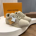 Louis Vuitton LV Unisex Trainer Distressed Sneaker-Beige 1AKBO6