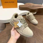 Louis Vuitton LV Unisex Trainer Distressed Sneaker-Beige 1AKBO6