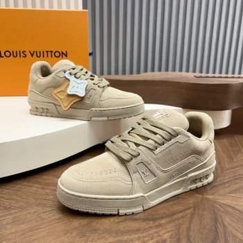 Louis Vuitton LV Unisex Trainer Distressed Sneaker-Beige 1AKBO6