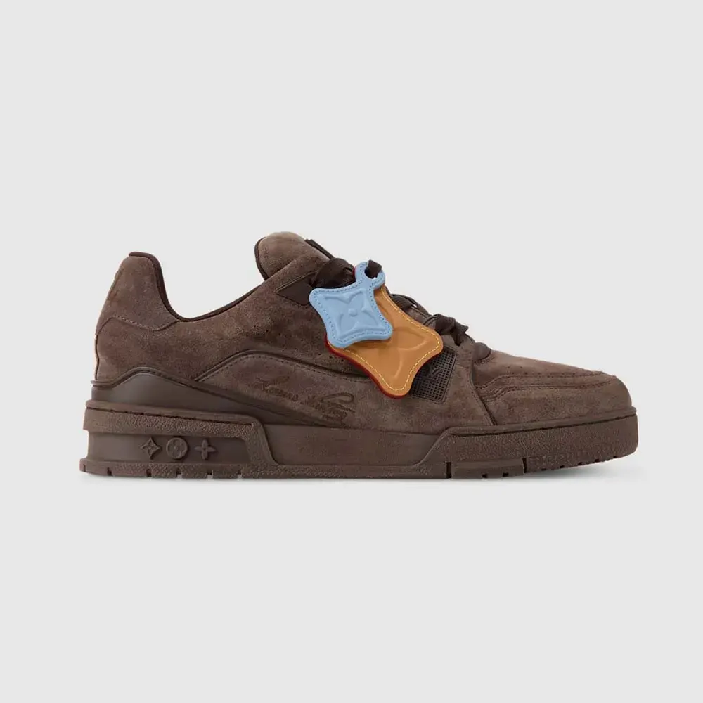 Louis Vuitton LV Unisex Trainer Distressed Sneaker-Brown 1AKBOQ (1) Louis Vuitton LV Unisex Trainer Distressed Sneaker-Brown 1AKBOQ