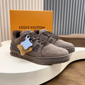 Louis Vuitton LV Unisex Trainer Distressed Sneaker-Brown 1AKBOQ