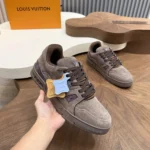 Louis Vuitton LV Unisex Trainer Distressed Sneaker-Brown 1AKBOQ