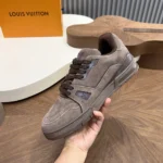 Louis Vuitton LV Unisex Trainer Distressed Sneaker-Brown 1AKBOQ