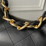 Chanel Women 25K Chain Hobo Tote Bag Gold-Tone Metal - Image 8