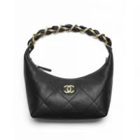 Chanel Women 25K Chain Hobo Tote Bag Gold-Tone Metal