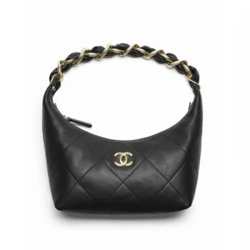 Chanel Women 25K Chain Hobo Tote Bag Gold-Tone Metal