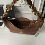 Chanel Women 25K Chain Hobo Tote Bag Gold-Tone Metal-Dark Brown - Image 8