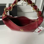 Chanel Women 25K Chain Hobo Tote Bag Gold-Tone Metal-Red - Image 5