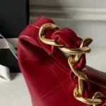 Chanel Women 25K Chain Hobo Tote Bag Gold-Tone Metal-Red - Image 6