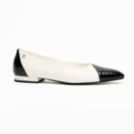 Chanel Women Ballet Flats Lambskin-White & Black G47289
