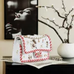 Chanel Women Classic 11.12 Handbag Embroidered Wool Crepe A01112B25176