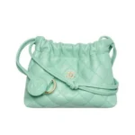 Chanel Women Clutch With Leather Strap Lambskin & Gold-Tone Metal-Aqua