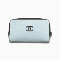Chanel Women Large Zipped Pouch-Blue & Black AP5267B24130