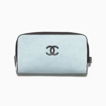 Chanel Women Large Zipped Pouch-Blue & Black AP5267B24130