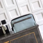 Chanel Women Large Zipped Pouch-Blue & Black AP5267B24130