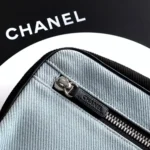 Chanel Women Large Zipped Pouch-Blue & Black AP5267B24130