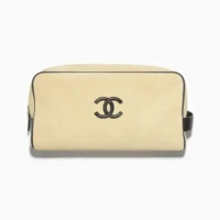 Chanel Women Large Zipped Pouch Suede Calfskin-Beige AP5267