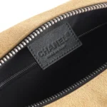 Chanel Women Large Zipped Pouch Suede Calfskin-Beige AP5267