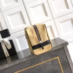 Chanel Women Large Zipped Pouch Suede Calfskin-Beige AP5267