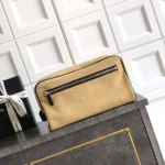 Chanel Women Large Zipped Pouch Suede Calfskin-Beige AP5267