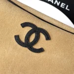 Chanel Women Large Zipped Pouch Suede Calfskin-Beige AP5267