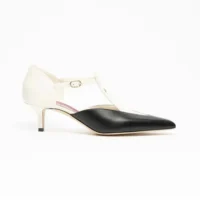 Chanel Women Mary Janes Lambskin-White & Black G47202