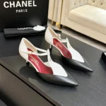 Chanel Women Mary Janes Lambskin-White & Black G47202