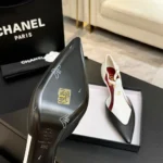Chanel Women Mary Janes Lambskin-White & Black G47202