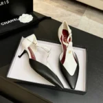 Chanel Women Mary Janes Lambskin-White & Black G47202