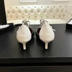 Chanel Women Mary Janes Lambskin-White & Black G47202