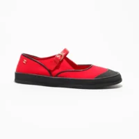 Chanel Women Mary Janes Mixed Fibers & Rubber-Red & Black G47139