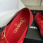 Chanel Women Mary Janes Mixed Fibers & Rubber-Red & Black G47139