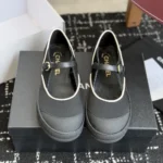 Chanel Women Mary Janes Mixed Fibers & Rubber-Black & White G47139
