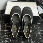 Chanel Women Mary Janes Mixed Fibers & Rubber-Black & White G47139