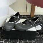 Chanel Women Mary Janes Mixed Fibers & Rubber-Black & White G47139